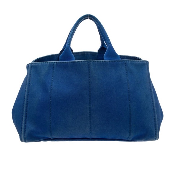PRADA Canapa Large Blue Canvas Tote Bag - Picture 3 of 5